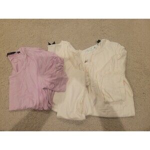 NEW HSN Lot Of 3 Women's Shirts Tops 1 Pink Short Sleeve 2 Ivory Long Sleeve XXS